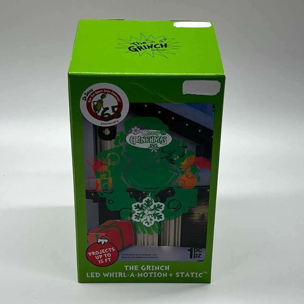 Gemmy Projection Lightshow Whirl-A-Motion Static Motion Dr. Seuss Grinch LED
